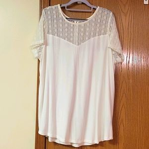 Ivory Lace Yoke Super Soft Shirt